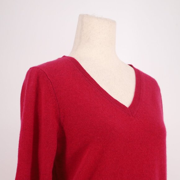NWT TAHARI 100% 2-Ply Cashmere V-Neck Sweater Fuchsia Pink Size S - Picture 3 of 7